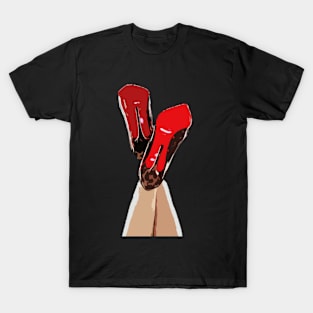 Louboutin Red Bottom Print Luxury High Heels T-Shirt